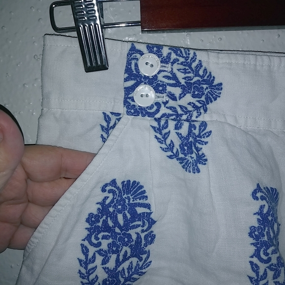 Vineyard Vines 0 29 Ocean Reef Linen White Shell Fleur Short Shorts - Picture 3 of 6